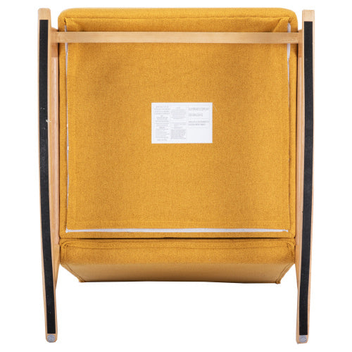 Schaukelstuhl mit Hocker – Bequemer Relaxsessel mit Leinenbezug