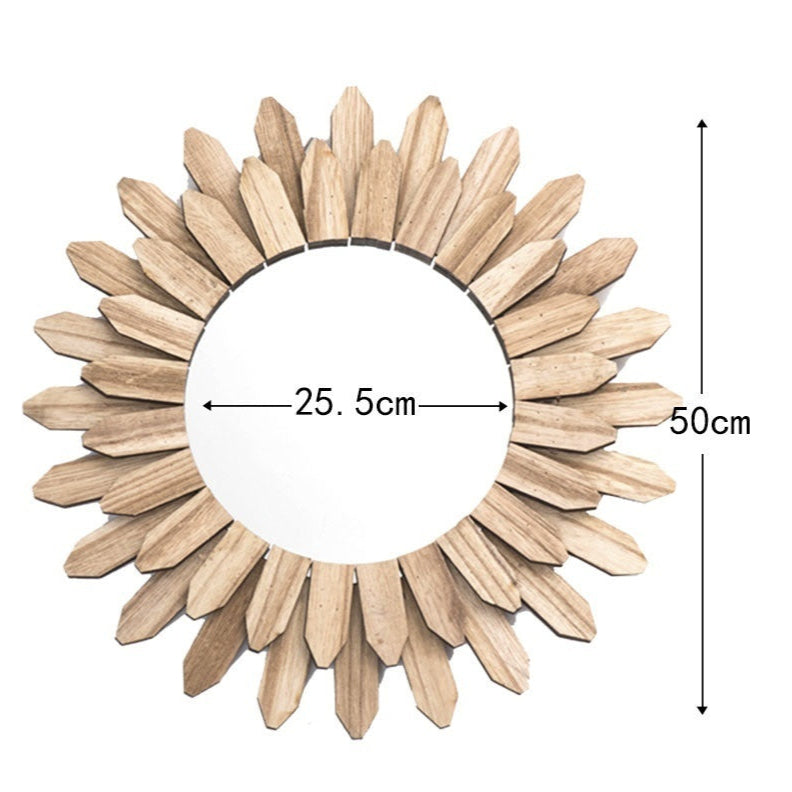 Boho Wandspiegel aus Massivholz