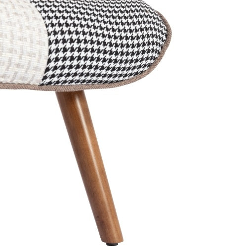 Bunter Freizeitstuhl mit Fußhocker – Komfortstuhl mit Rückenlehne & Kissen