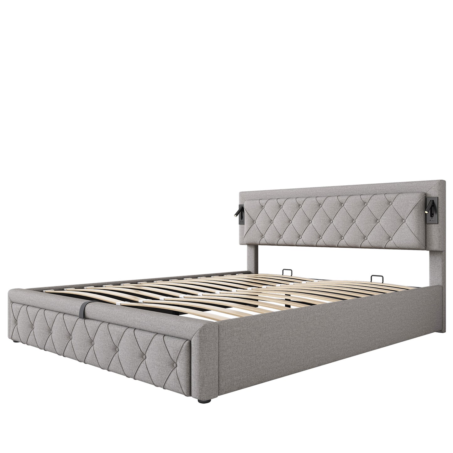 Polsterbett 180×200 cm mit Downlight & USB – Komfort trifft Stauraum