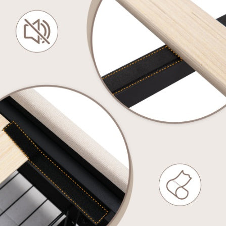 Polsterbett 90x200 cm mit LED, USB & Steckdose – Komfort & Funktion vereint