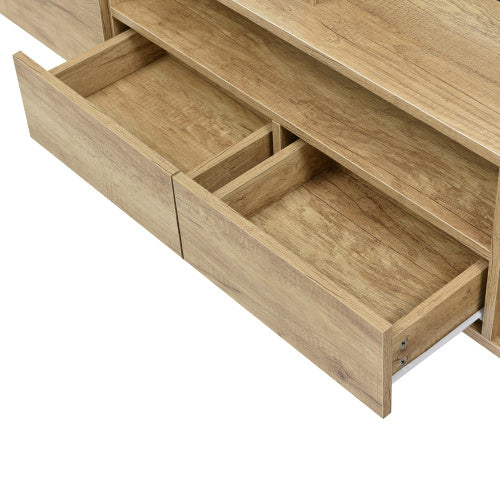 TV-Schrank 200 cm Hochglanz Weiß mit LED | Lowboard